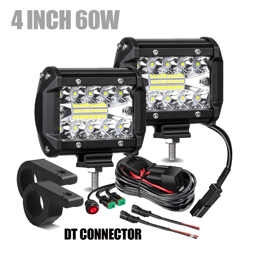 LED Werklamp Bar met DT Connect Kabelboom Offroad 4X4 Auto Led Spots Auto Ledbar Pods Tractor ATV accessoires: Lavendel