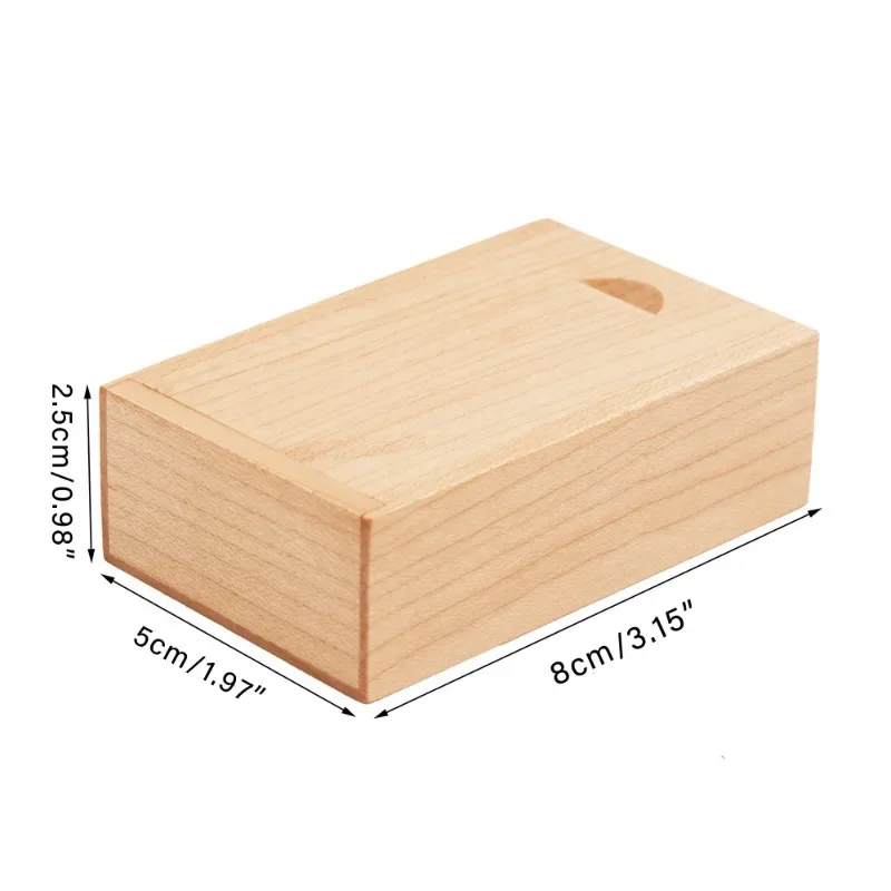 Caja de almacenamiento sin terminar de madera Natural maciza, 5 uds., con tapa deslizante para collar, anillo, caja de , caja de madera decorativa USB para