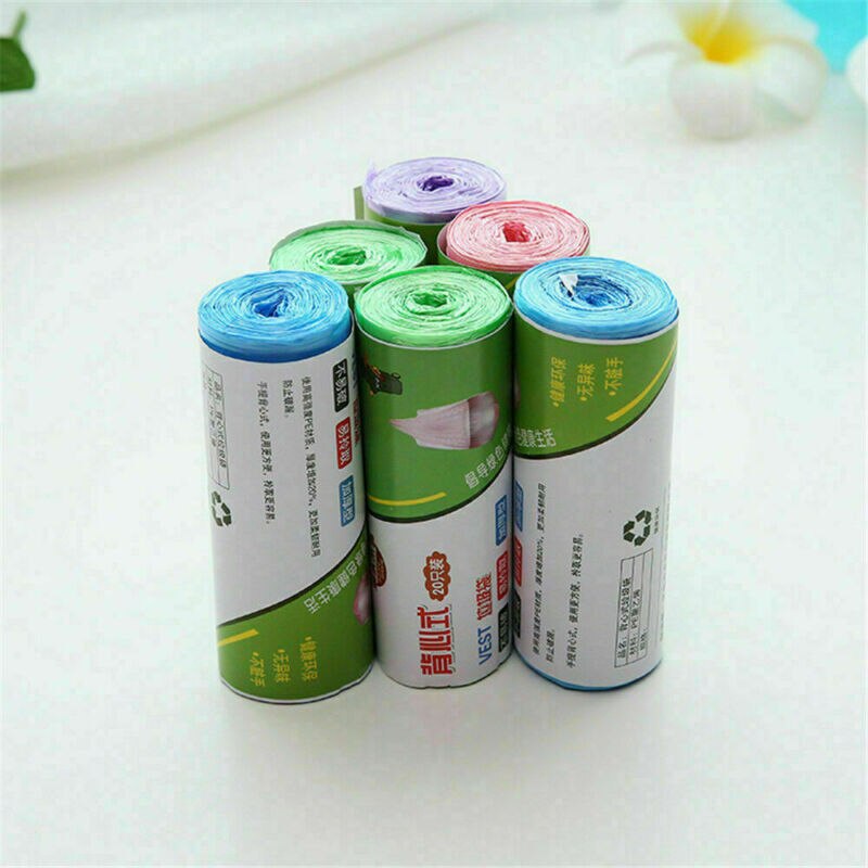 Rubbish Garbage Bin Liners Kitchen Toilet Black Waste Trash Bags Kit With Handle Vest Type Trash BAGS