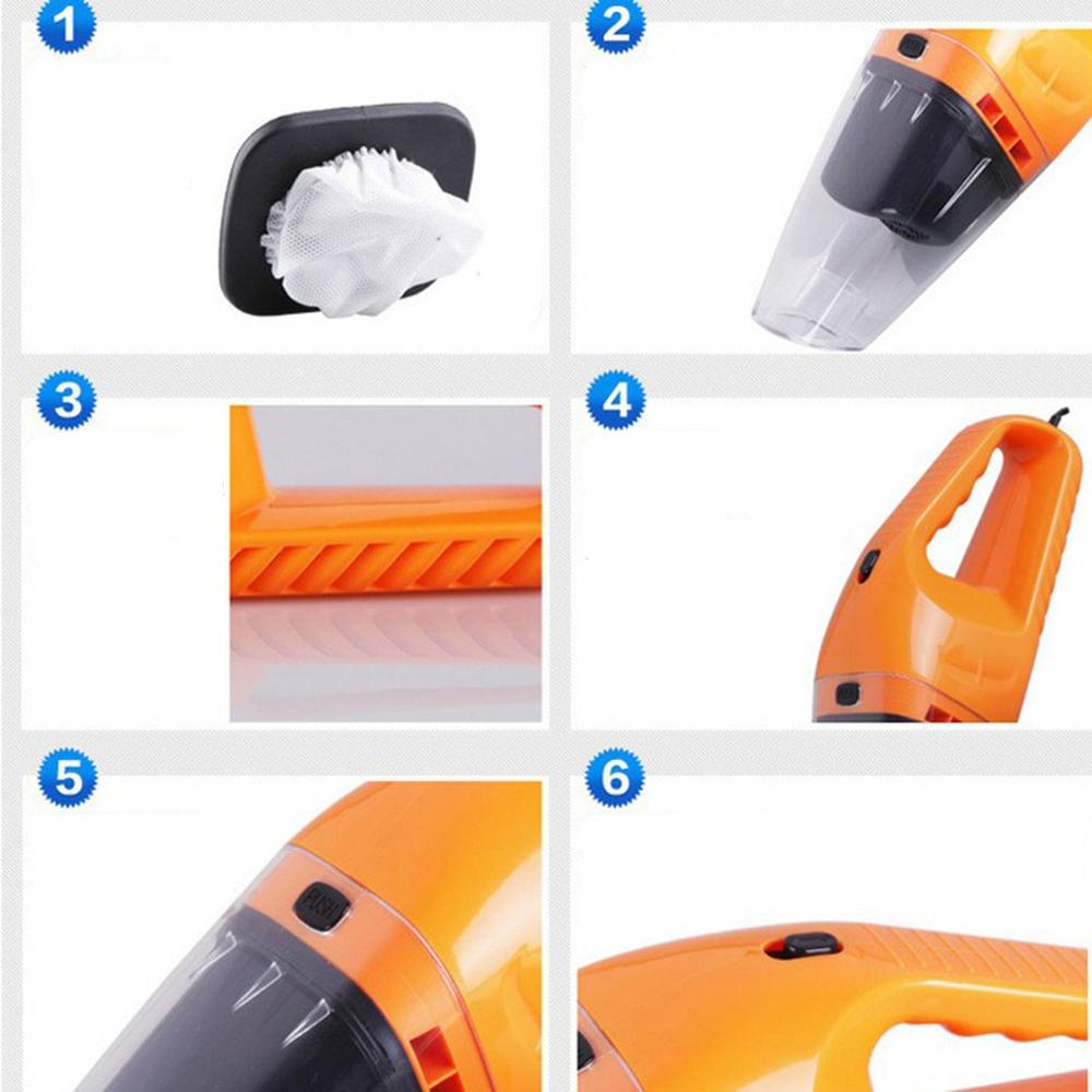 Mini Home Car Dual Purpose Portable 12V Vacuum Cleaner ABS Plastic Pp Bakelite Lighter Built-In Insurance Tube