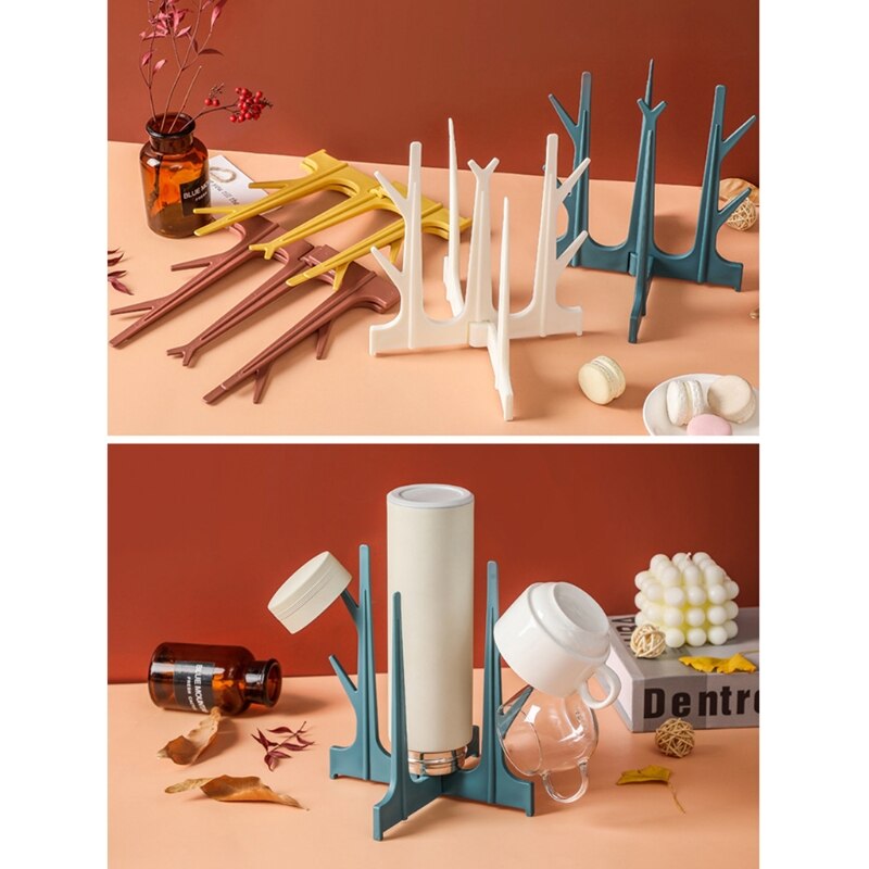 Opbergdoos voor het drogen van babyflessen, stofdicht flessenrek voor baby, verwijderbare houder voor het drogen van babyflessen, organisator, verwijderbare lekbak, voor spenen, kopjes
