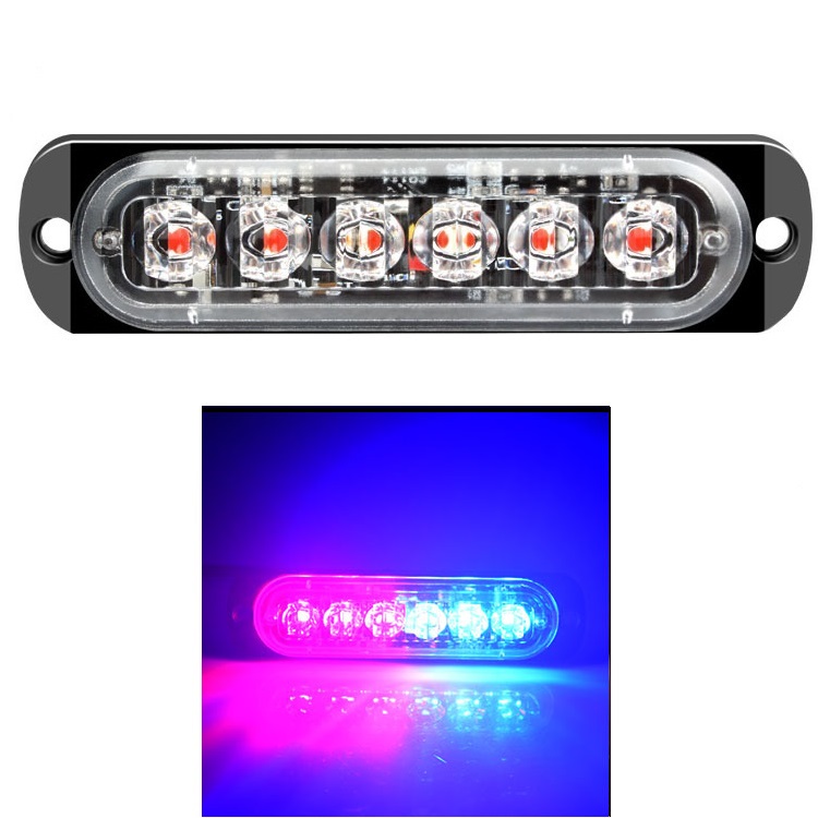 6LED 4LED luz de advertencia de coche luz de avería de parrilla coche camión remolque baliza lámpara LED luz lateral ámbar 12V - 24V: Negro / YELLOW