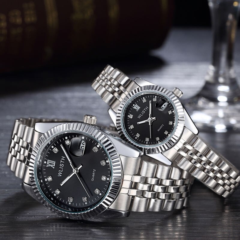 OLEVS Paar Paar Quartz Horloges Lichtgevende Kalender Datum Venster 3ATM Waterdicht, Casual huidriem Zijn en Haar Polshorloge voor Mannen Vrouwen Liefhebbers Bruiloft Romantische Giften