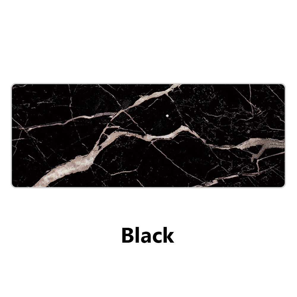 1PC Large Size Marble Grain Mouse Pad Office Computer Desk Mat Modern Table Game Keyboard Laptop Cushion Soft 900*400*1.5mm: Black / 90x40 cm