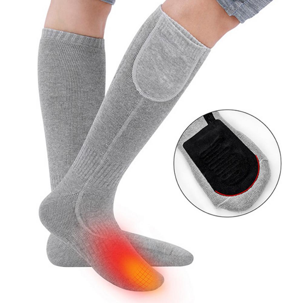 Beheizbare socken, wiederaufladbare elektrische akku-socken für damen, herren und unisex, waschbar, wärmend, lange socken, fußwärmer für Höhle Winter