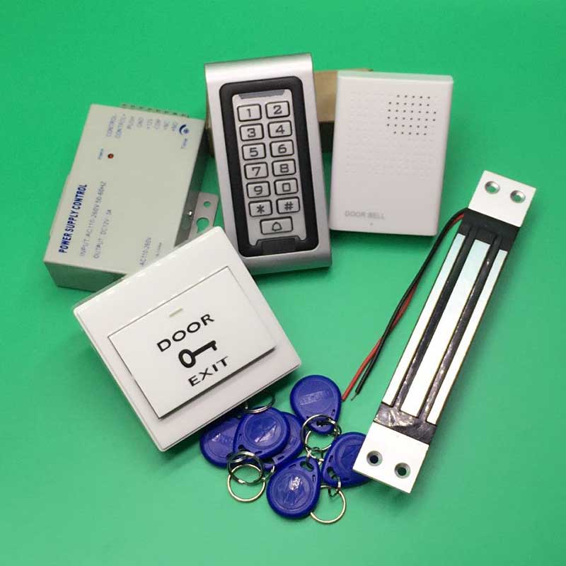 125khz Waterproof door Access Control Kit +180KG Embedded Magnetic Lock 12V3A Power Supply IP65 Access Control