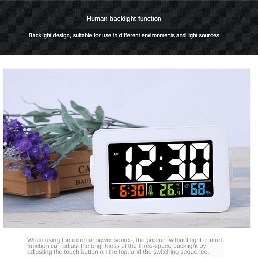 Digital Alarm Clock, Dekala Small Alarm Clocks with Temperature, Humidity, Dual Alarm, Dual USB Charging Ports for Bedroom, Desk