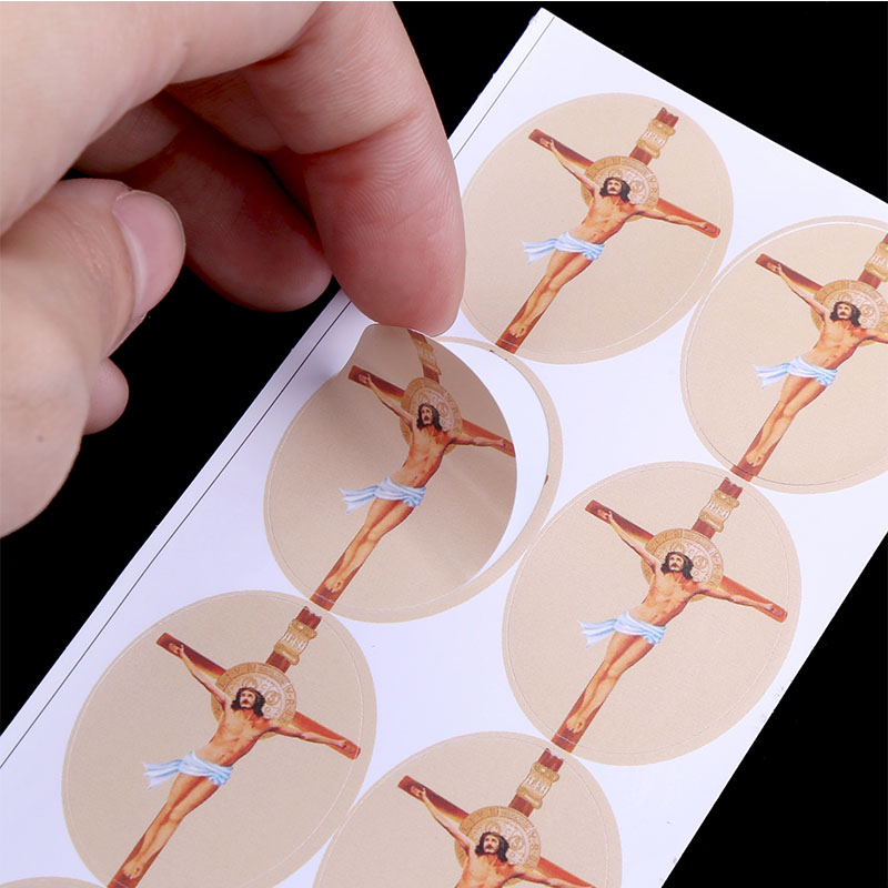 50pcs/Oval Religious Catholic Saint Mary Sticker Accessories 25x35mm: 25x35-50PCS16