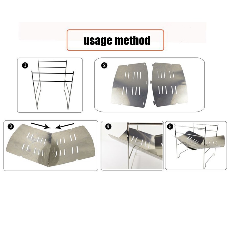 Dobrável de acampamento churrasqueira grill aço inoxidável removível churrasco fogão para acampamento ao ar livre panelas