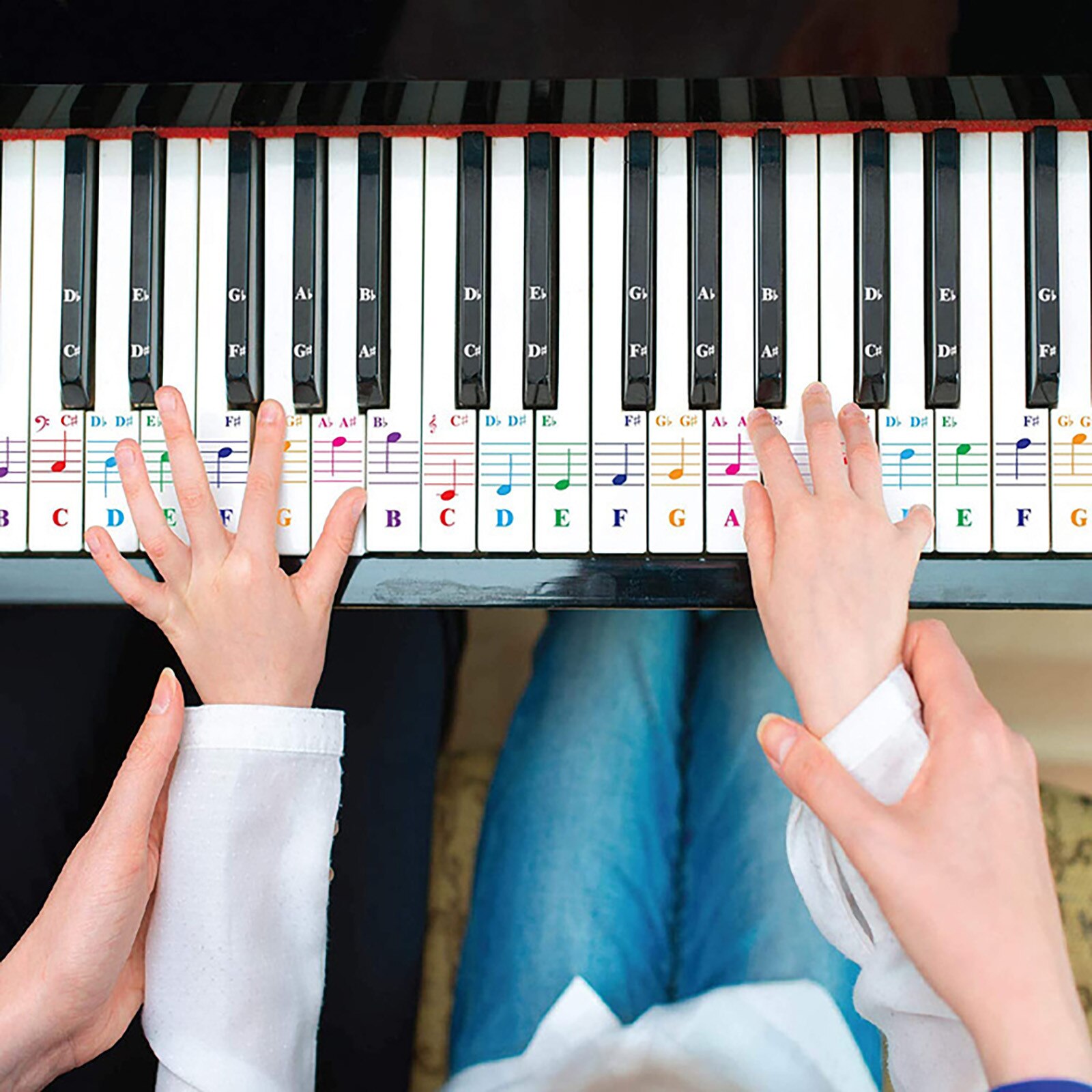 Piano Keyboard Sticker 25/49/61/76/88 Key-removable Transparent Sticker Piano Spectrum Sticker Symbol Electronic Keyboard Stave