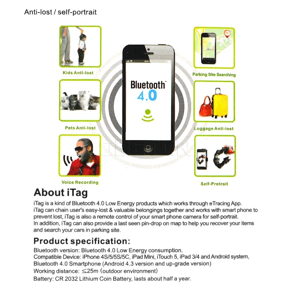 Kebidu smart tag bluetooth tracker børnetaske pung nøgle finder gps locator alarm hunde tracker til ios til android