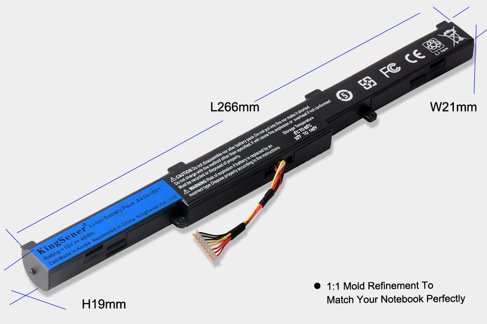 KingSener A41N1501 Laptop Battery for ASUS N552 N552V N552VW N752 N752V N752VW GL752JW GL752 GL752VL GL752VW Series Korea Cells