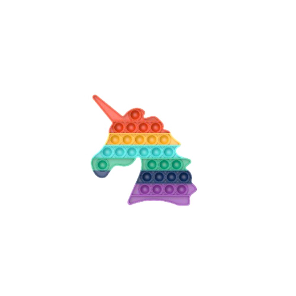 Push Bubble Sensory Fidget Silicone Stress Reliever Squeeze Toy Autism Funny Anti-stress Reliever Rainbow Educational Toys: unicorn