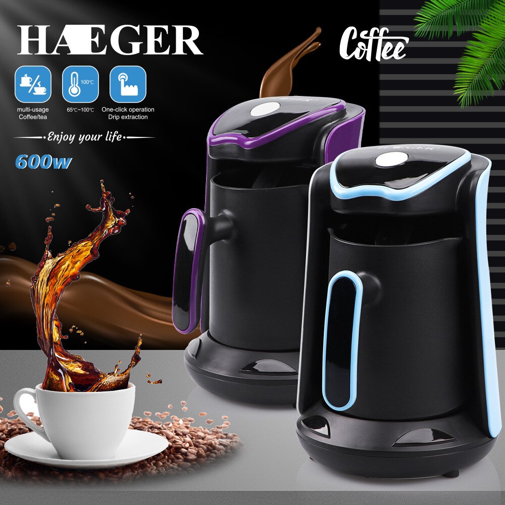 HAEGER Pod Coffee Maker 800Ml Tea Coffee Boiler Coffee Boiling Pot Turkish Coffee Pot Espresso Coffee Machine EU Plug B