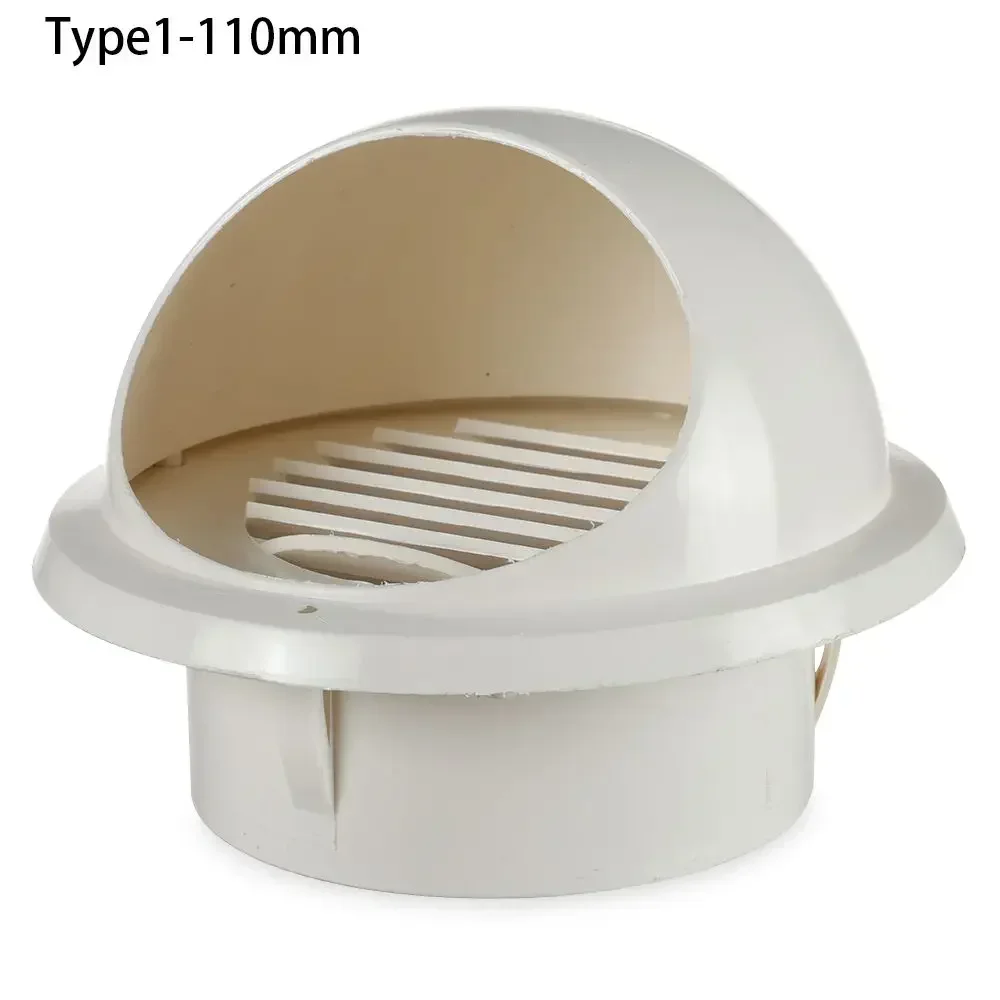 PVC Ventilation Exhaust Grille round Wall Ceiling Air Vent Grille Ducting Cover Outlet Heating Cooling Waterproof Vent Cap: WHITE
