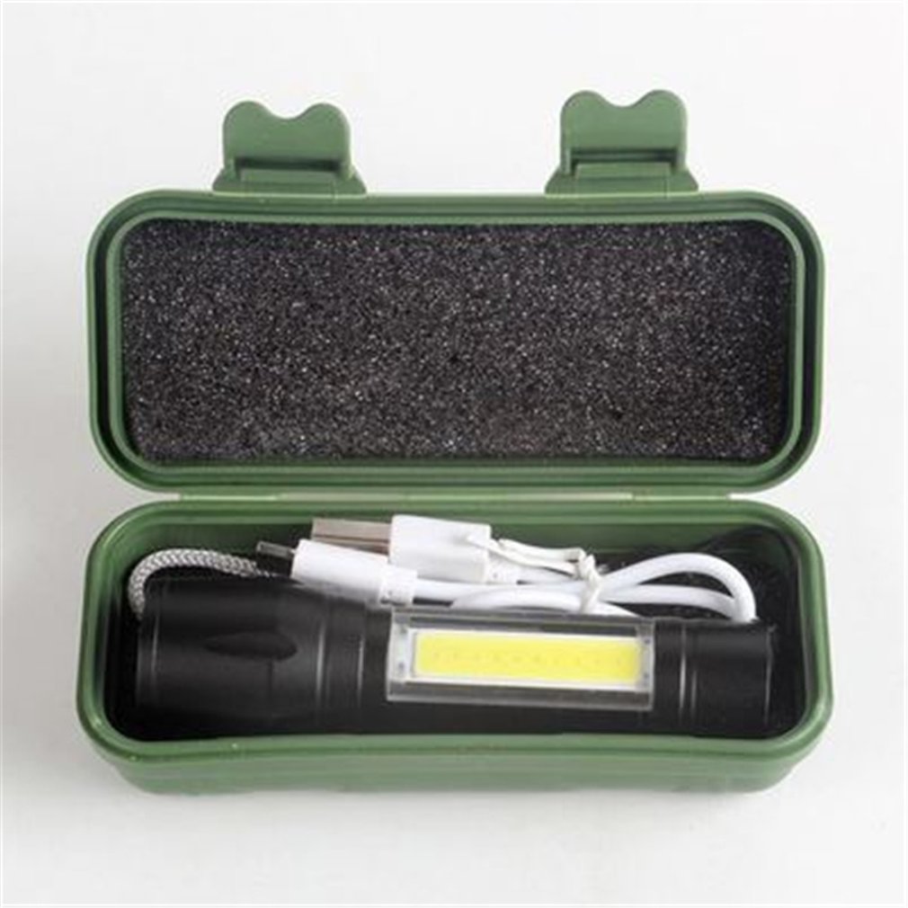 Multifunctional LED Flashlight USB Rechargeable battery Powerful T6 torch Side COB Light Flashlight tail magnet WorkLight