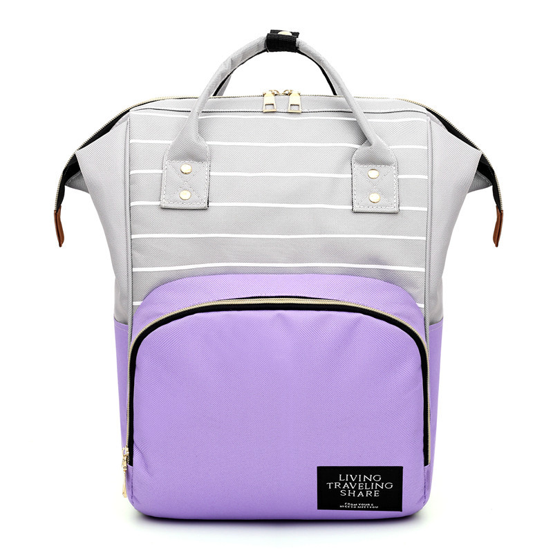 Bolso Mummy multifuncional, mochila informal de , bolso para madre de gran capacidad, bolso impermeable para mujeres embarazadas lactantes: Violet