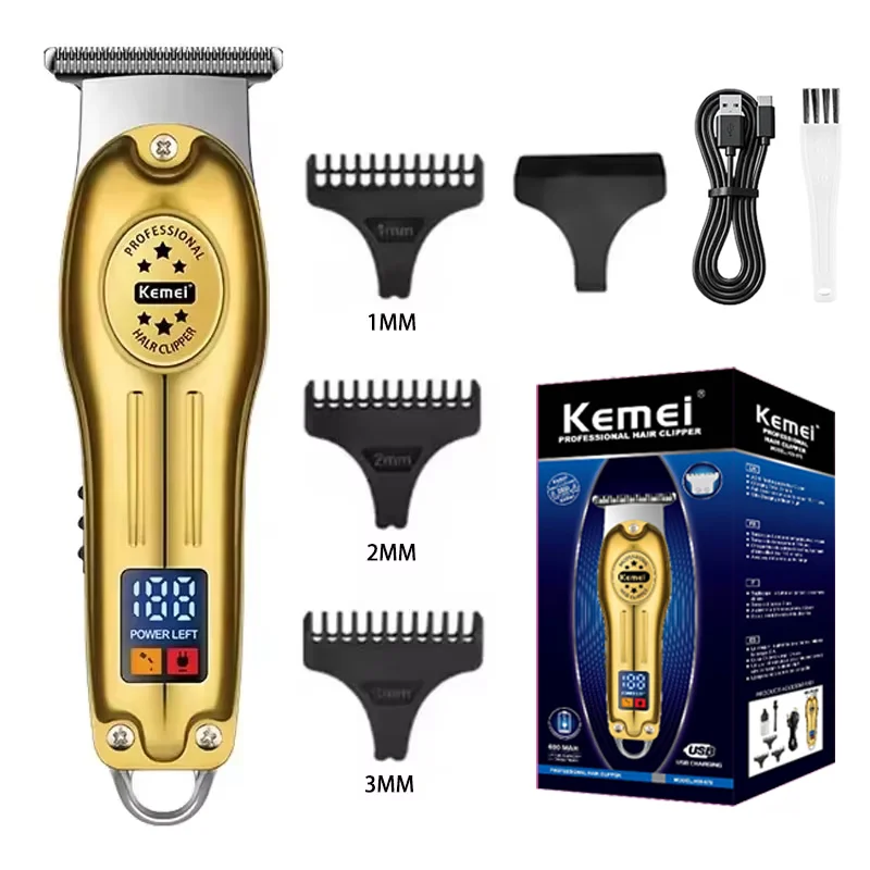 Kemei KM-2628 KM-678 KM Electric Hair Clippers Beard Clipper Rechargeable Men's Shaver Hair Trimmer Kit Men: green