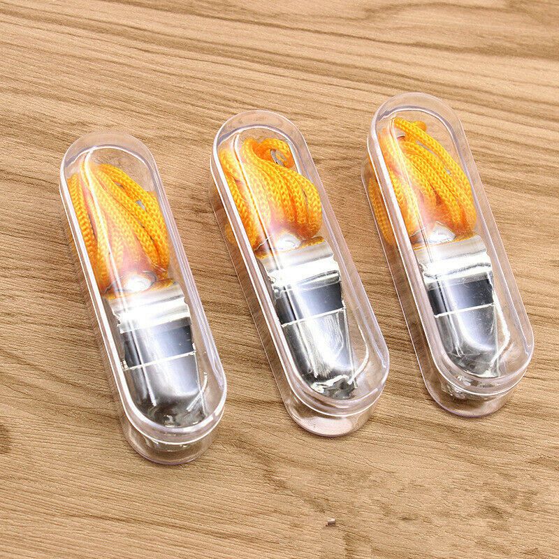 1 stk rustfrit stål metal fløjte til dommer sport rugby fest trænings spil til fodbold fodbold basketball cheerleaders cheer: Default Title