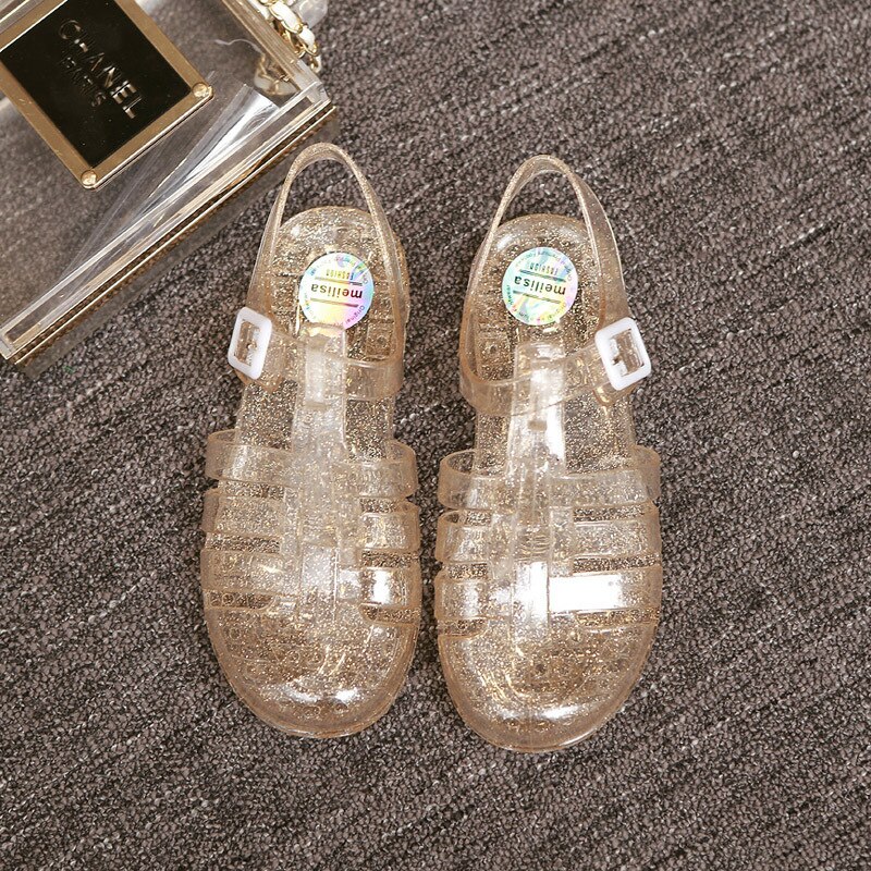 ¡Novedad de ! sandalias elegantes de verano para mujer, zapatos de gelatina de cristal, zapatos de playa, botas, zapatos de plástico antideslizantes para estudiantes