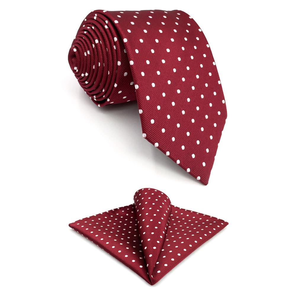 S15 Stippen Maroon Rood Wit Stropdassen Voor Mannen Zijde Bruiloft Stropdassen Extra Lange 63 &quot;160Cm Slanke Gravatas Mode