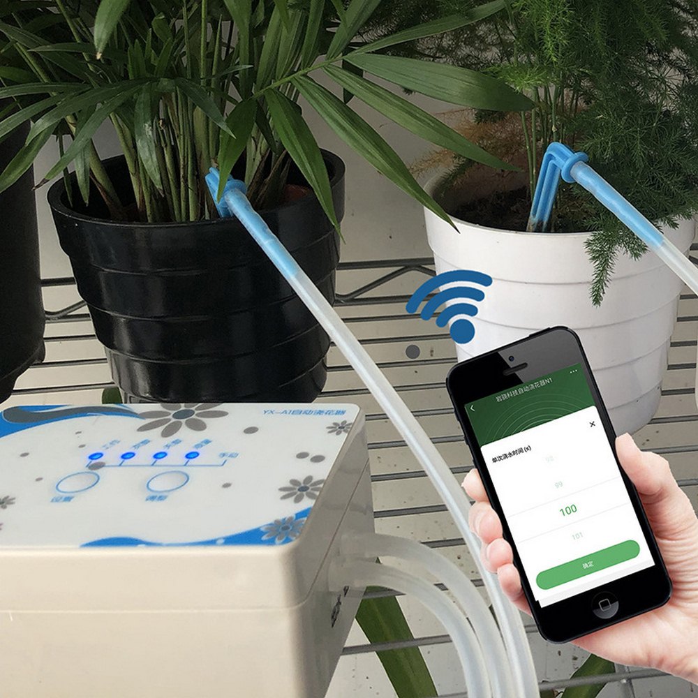 Wifi automatisk vandingsenhed hjemmebrug vandingsudstyr fjernbetjening have plante plante vand timer drypvandingssystem