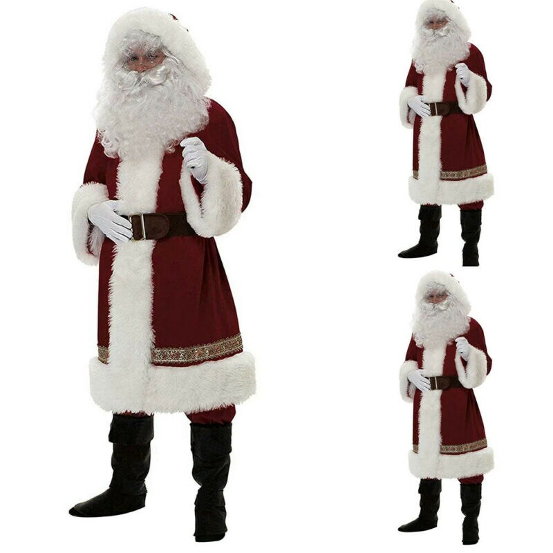 Dewadbow herr jultomten cosplay kostymer år jul vuxen kostymer festival firande kostym lyx sammet fest