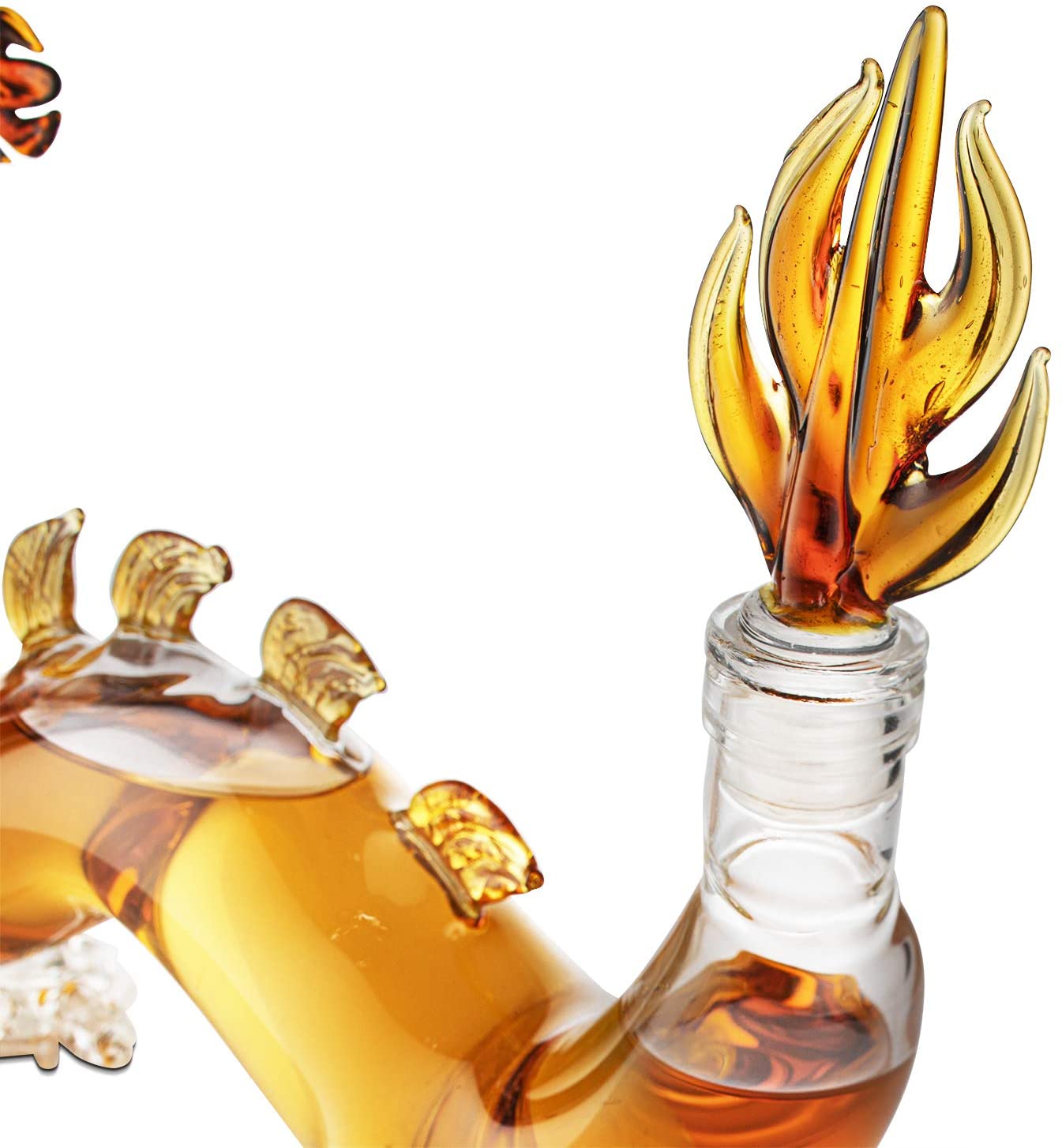 Dragon Decanter Whiskey and Wine Decanter 100% Hand Blown Lead-Free High Borosilicate Glass Decanter For Whiskey