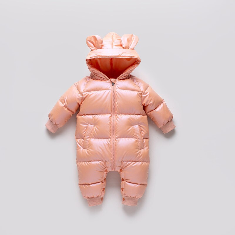 Crianças de inverno roupas para baixo jaqueta meninos outerwear casacos engrossar impermeável infantil snowsuits para meninas do bebê macacão: Rosa / 6 m