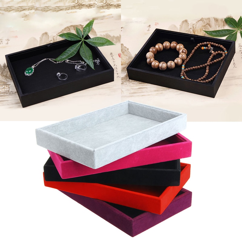 5 farben Stapelbar Schmuck Trays Einsätze Samt Fangen Alle Schmuck Display Tray Fall Halterung Boutique Dekoration Lagerung Veranstalter