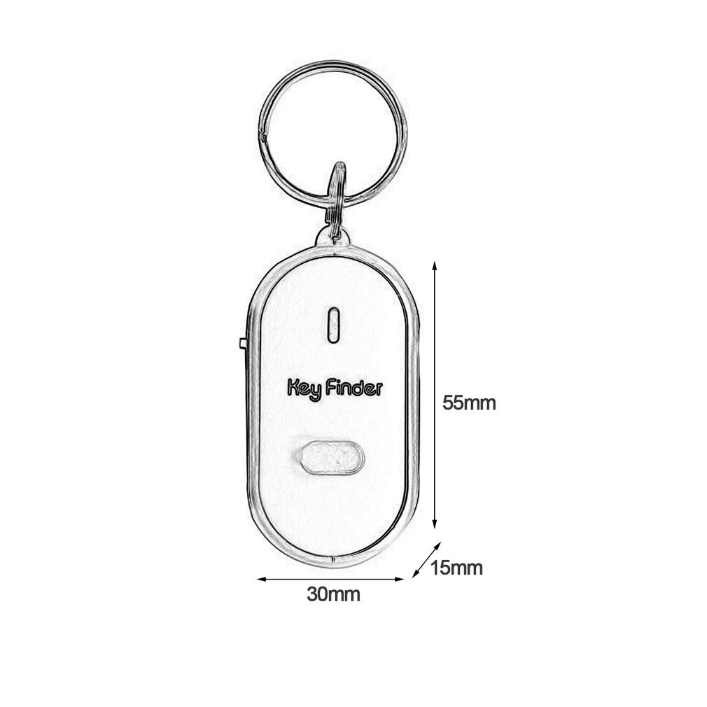 LED Whistle Key Finder Flashing Beeping Sound Control Alarm Anti-Lost Key Locator Finder Tracker with Key Ring