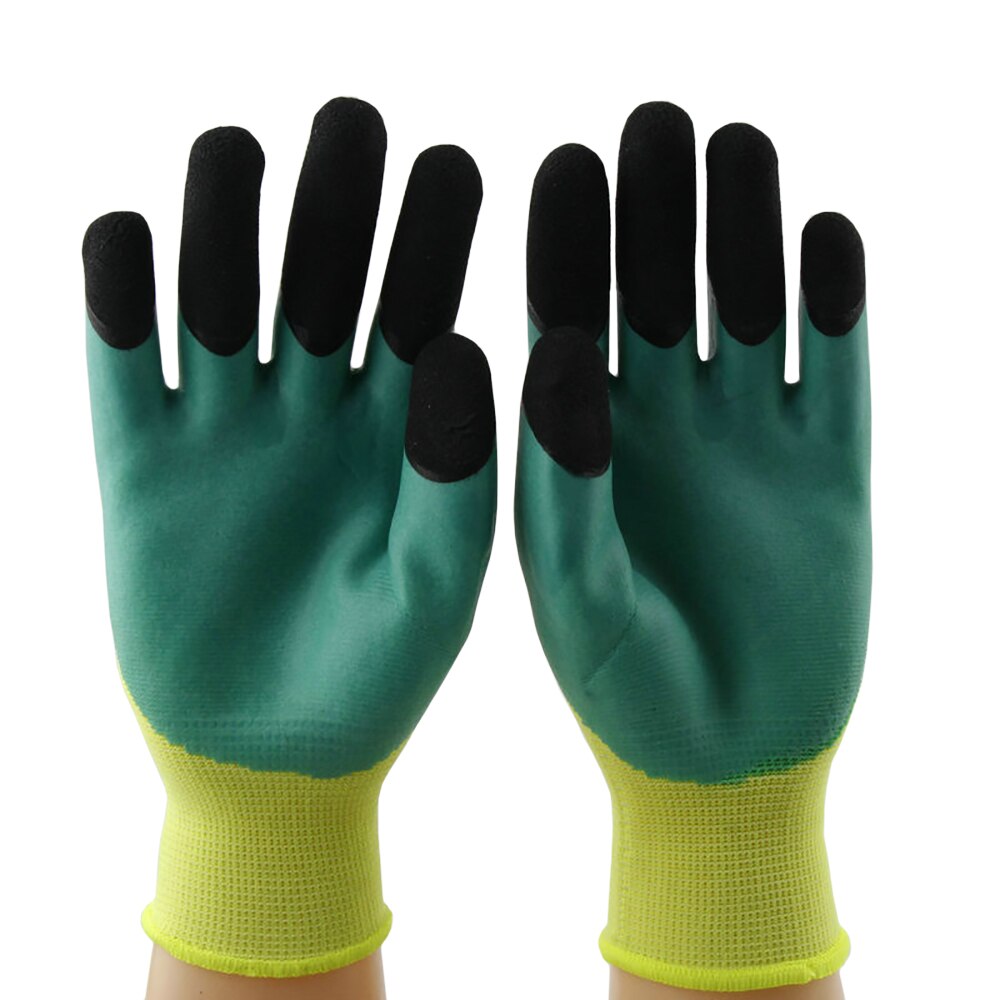 Guantes de látex antideslizantes para limpieza del hogar, manoplas coloridas de nailon resistentes al desgaste, para cultivo de plantas, conducción al aire libre, 1 par