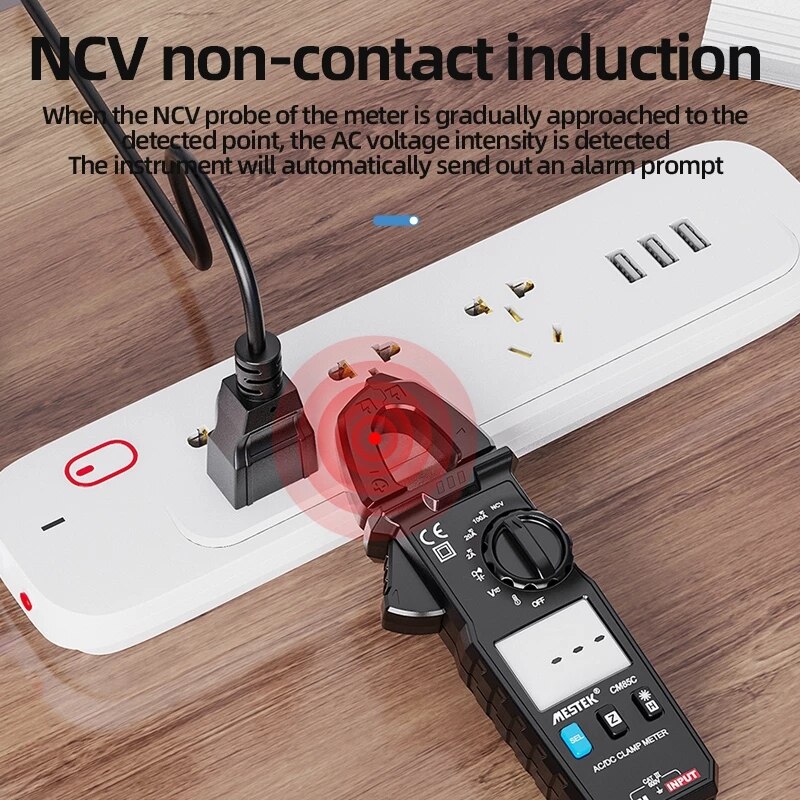 Clamp Meter Auto Range 100A 600V NCV High Precision Non-Contact Protable Clamp Meter Send Temperature Probe And Clip