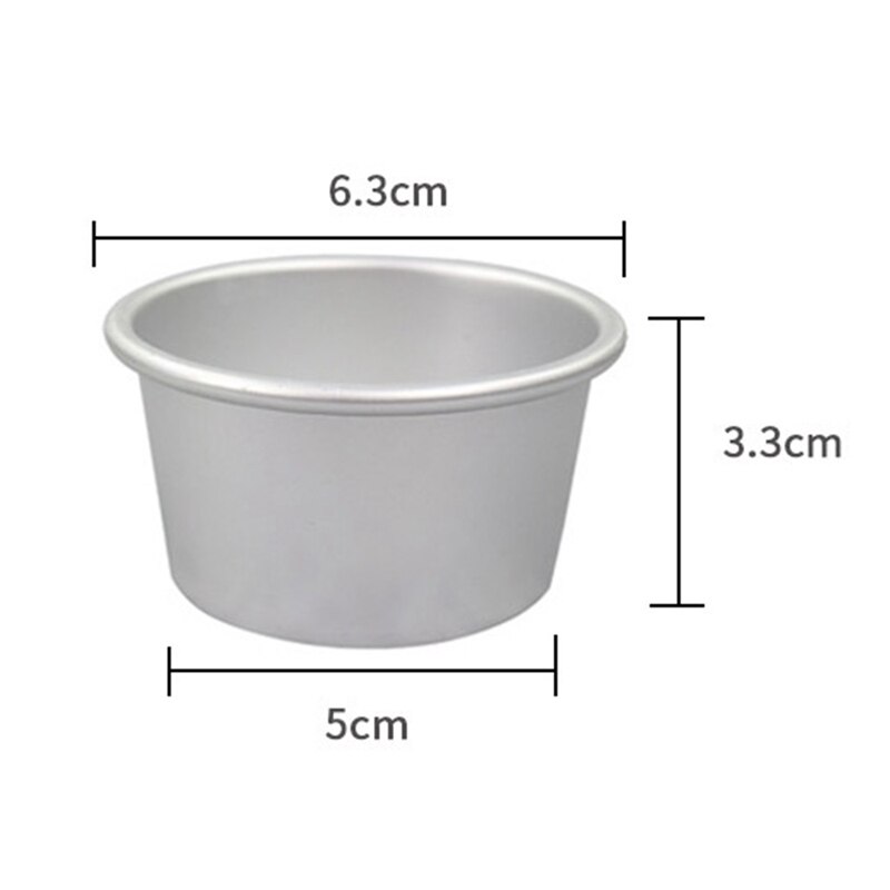 6Pcs 2Inch Round Mini Cake Pan Removable Bottom Puddings Mold Baking Mold Pan Bakeware Tool DIY Baking Tools
