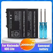 Batería de iones de litio recargable para Nintendo DSL NDS Lite, 3,7 V, 2000mAh, Kit de herramientas, destornillador