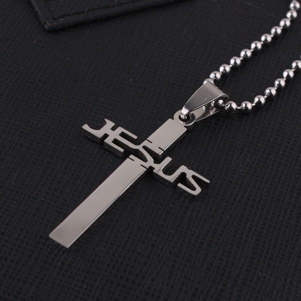 Jezus Ketting Mannen Mannen Sieraden Titanium Rvs Jesus Cross Jezus Sieraden Barmhartigheid Jezus