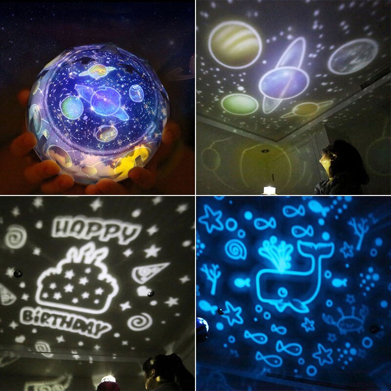 LED Nachtlampje Sterrenhemel Draaien Projector Lamp Universe LED Lamp Baby Kleurrijke Licht Voor Kinderen Verjaardag Kerst Cadeau