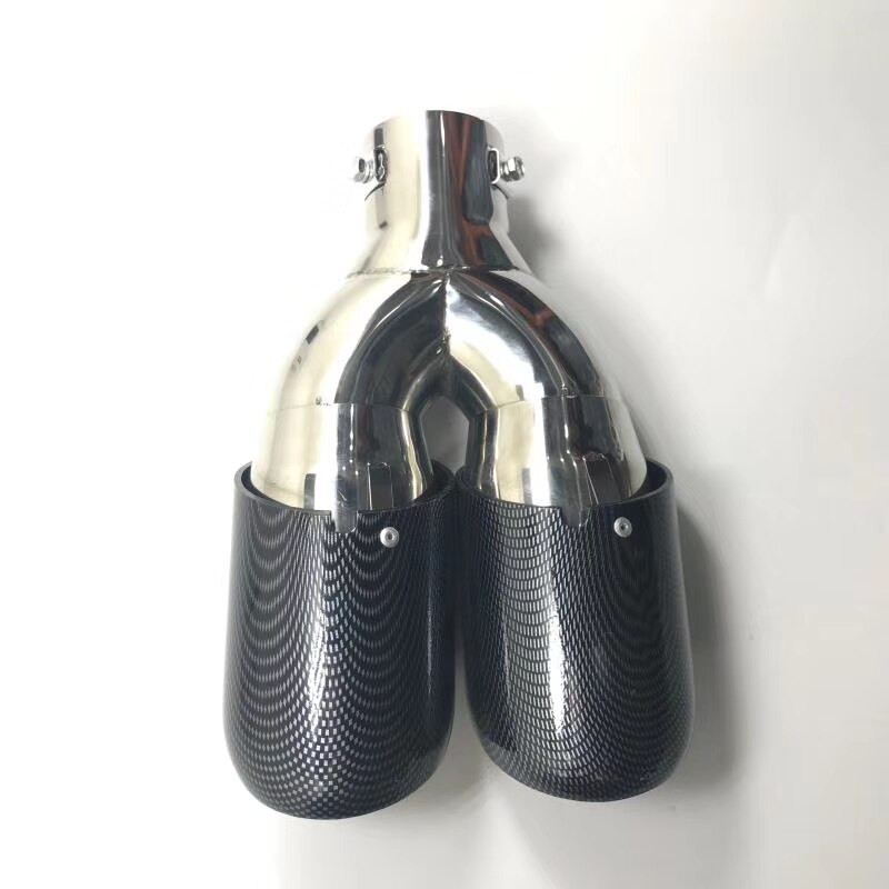 Um Pedaço de Carbono Olhar ID 90 63 milímetros OD mm Bicos Dicas Silenciador Do Escape Para Unversal Carbono Caudas de Entrada 2.48 polegada tomada de 3.54 polegada