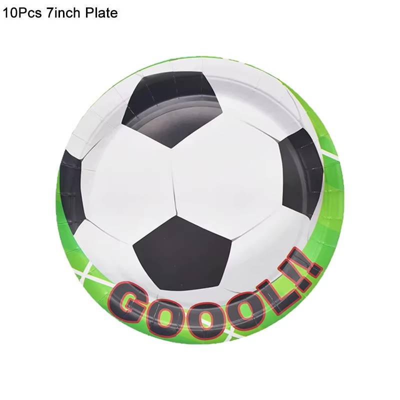 Voetbal Verjaardag Wegwerpservies Voetbal Papieren Borden Kopjes Servetten Tafelkleed Banner Sport Voetbal Thema Feestdecoratie: Deep Blue