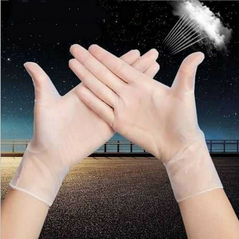 Guantes de vinilo desechables de grado alimenticio, guantes de plástico antiestáticos para limpieza de alimentos, cocina, restaurante, accesorios de cocina, 100 Uds.