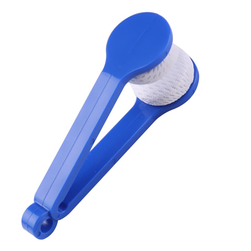 1PC Glasses Cleaning Rub Multifunctional Portable Two-side Glasses Brush Microfiber Spectacles Cleaner Glasses Cleaning Tools: Blue