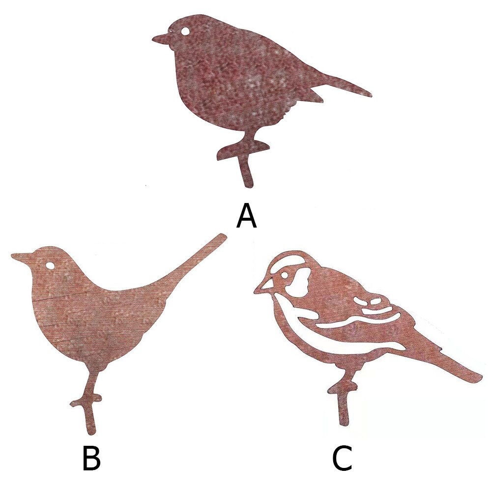 Metal Bird Silhouettes Stakes Garden Decorative Bird Sculpture for Backyard Yard Garden Adornment Gardening Ornaments