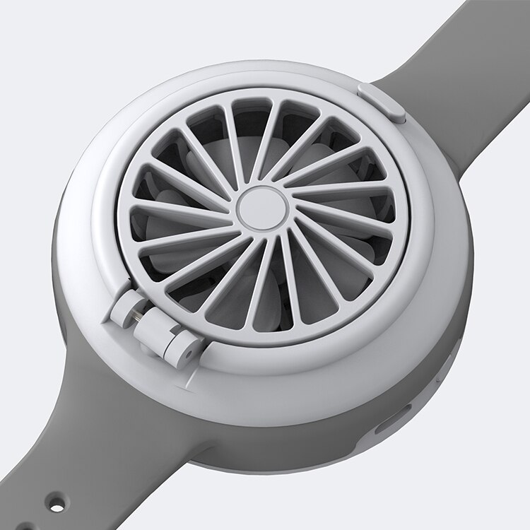 USB charging portable adjustable direction mini watch small fan: Gray