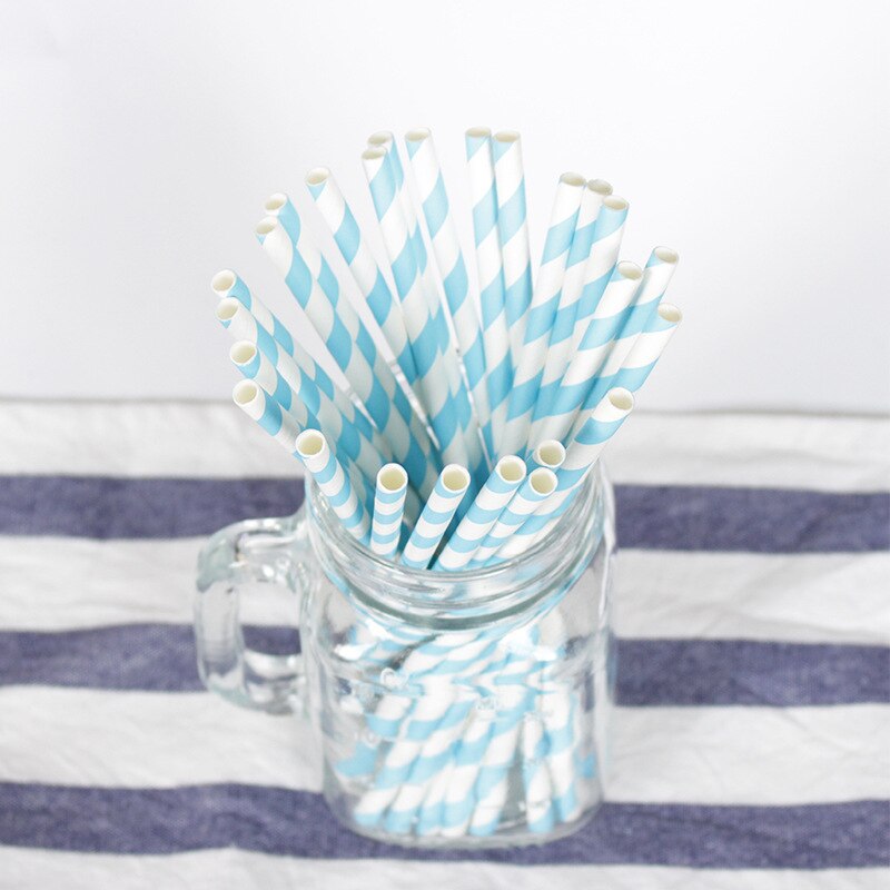 25 Stuks Gestreepte Papier Rietjes Voor Baby Shower Wedding Party Kids Verjaardagsfeestje Decoratie Benodigdheden Papier Rietjes: 23