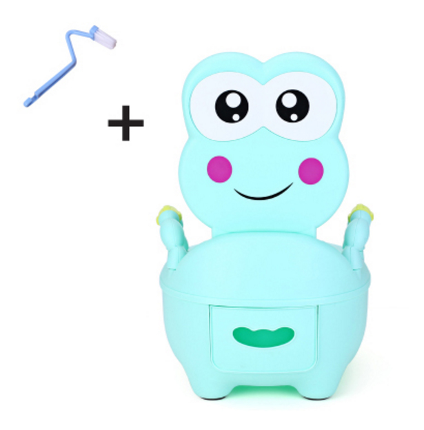 Fun Potty Toddler Toilet Training Chair/ Potty trainer for baby For Free Potty Brush: Green