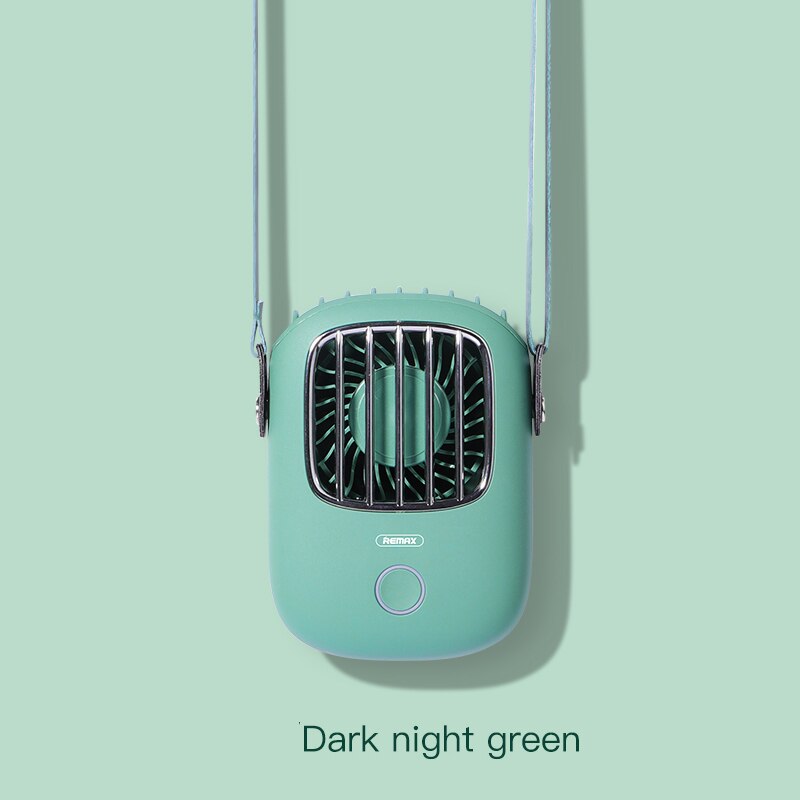 USB Portable Fan, wireless hanging neck fan, compact and convenient air cooler: green