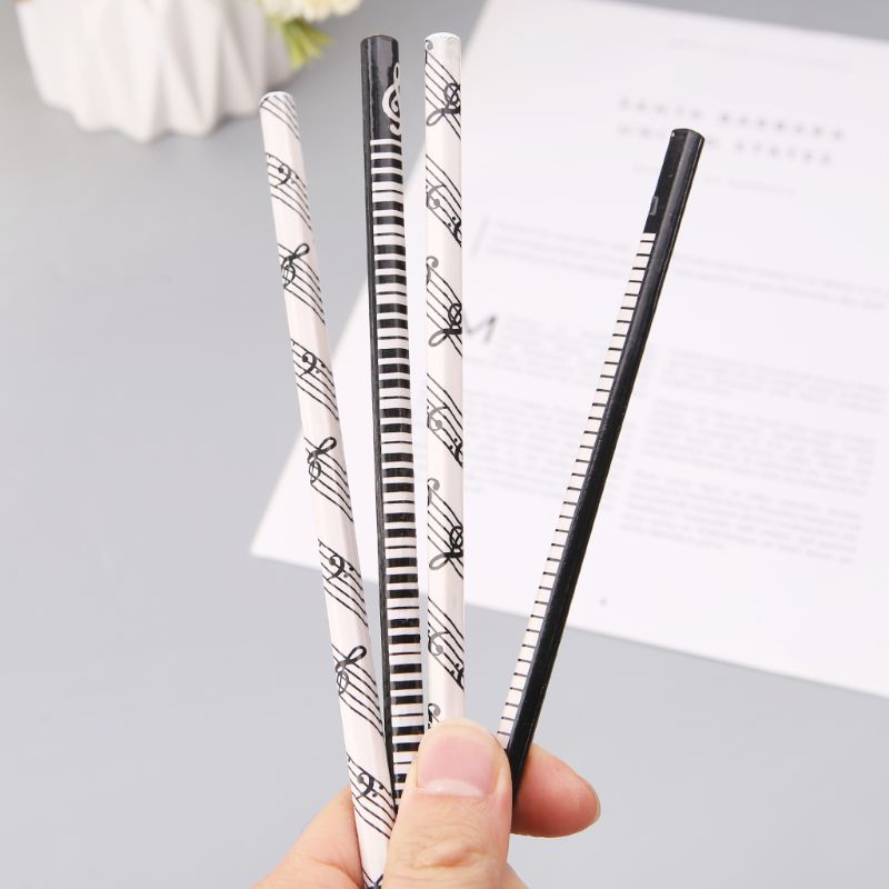 4pcs Musical Note Pencil HB Standard Pencil Music Stationery Piano Notes School Student L29K