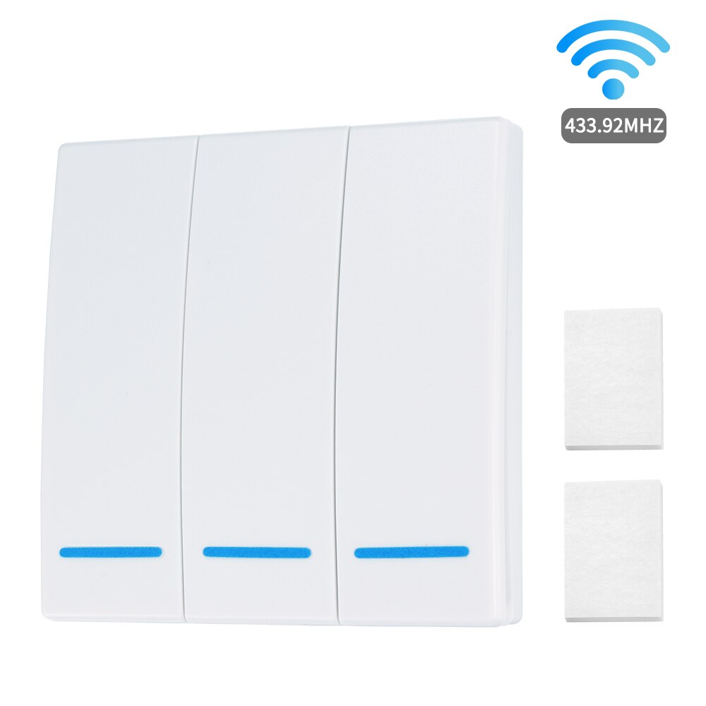 1/2/3 gäng 433 mhz smart push trådlös strömbrytare ljus rf fjärrkontroll mottagare hem väggknapp taklampa