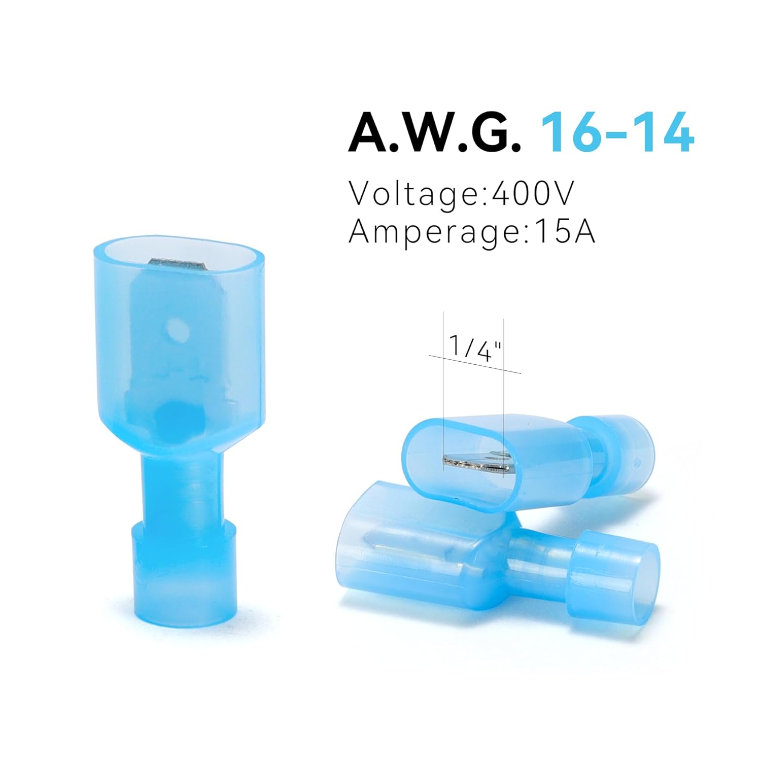 20 Pairs Spade Crimp Connectors Nylon Fully Insulated Electrical Wire Cable Crimp Terminals Kit Set