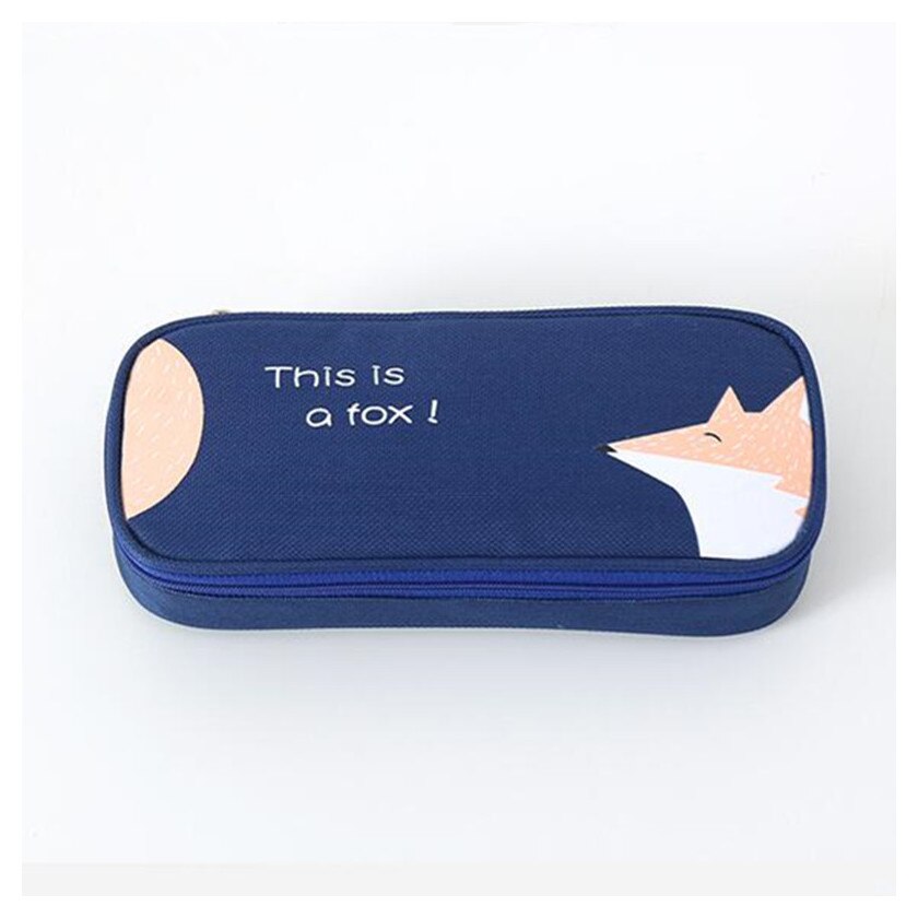 Fengdong School Stationery Pencil Bag For Boys Large Capacity Cute Animal Pen Bag Children School Pencil Case School Products: navy blue